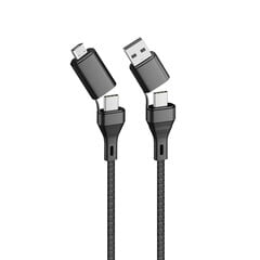 Forever Core 4in1, USB-C/USB-A/Micro USB, 1.2 m цена и информация | Кабели и провода | hansapost.ee
