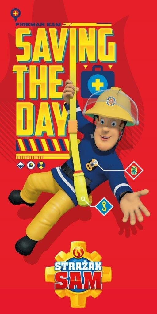 Laste rätik Fireman Sam, 70x140 cm цена и информация | Rätikud ja saunalinad | hansapost.ee