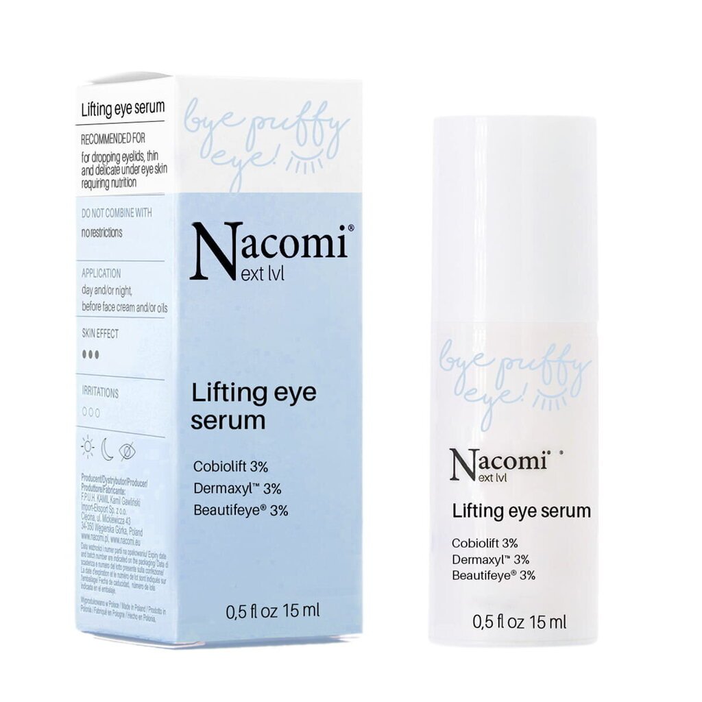 Tõstev silmaseerum Nacomi Next Level Lifting Eye Serum, 15ml цена и информация | Silmakreemid ja seerumid | hansapost.ee