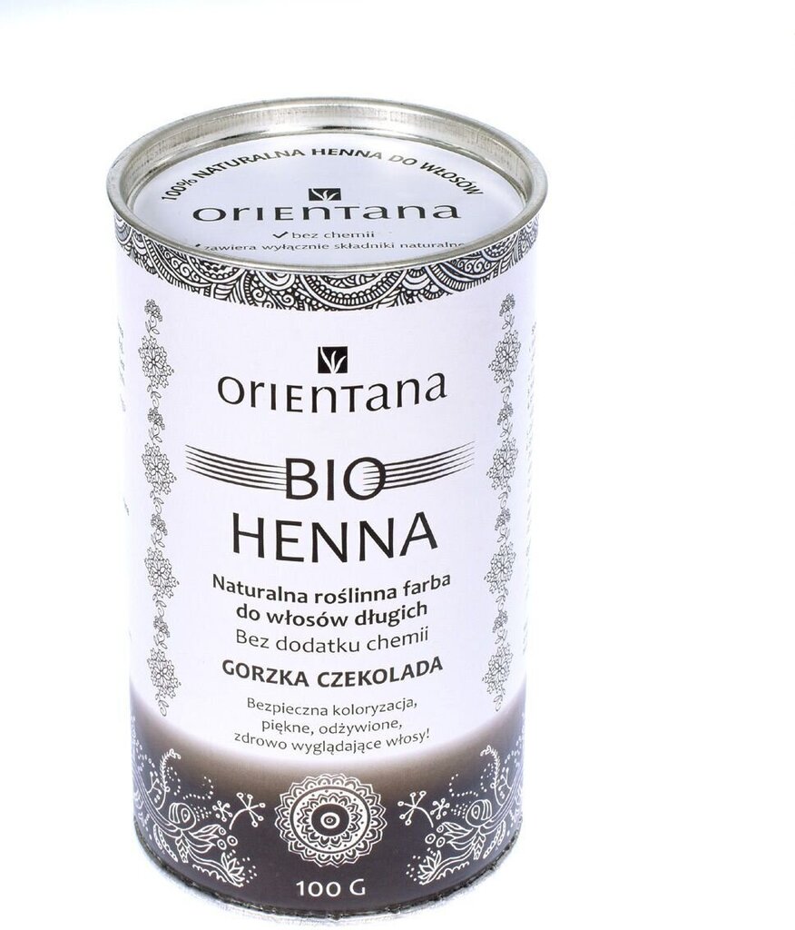 Juuksevärv Orientana Bio Henna Bitter Chocolate, 100 g hind ja info | Juuksevärvid | hansapost.ee