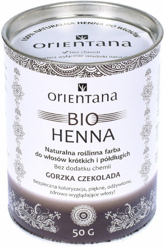 Juuksevärv Orientana Bio Henna Bitter Chocolate, 50 g hind ja info | Juuksevärvid | hansapost.ee