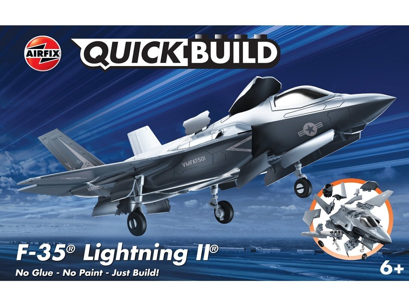 Airfix - QUICK BUILD F-35B Lightning II, J6040 цена и информация | Klotsid ja konstruktorid | hansapost.ee