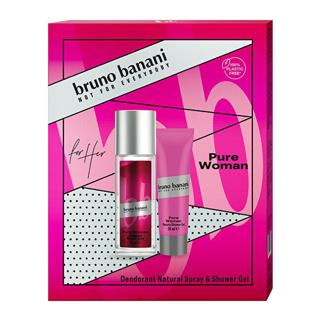 Bruno Banani Pure Woman - deodorant with atomizer 75 ml + shower gel 50 ml price and information | Dušigeelid ja deodorandid naistele | hansapost.ee