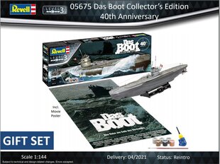 Revell - Das Boot U-Boot Typ VII C Collectors Edition, 1/144, 05675 цена и информация | Конструкторы и кубики | hansapost.ee