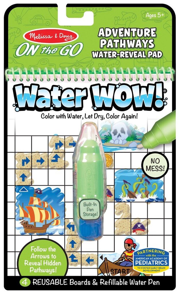 Veega joonistamise raamat MELISSA &amp; DOUG Water Wow Seiklused цена и информация | Kunstitarbed, voolimise tarvikud | hansapost.ee