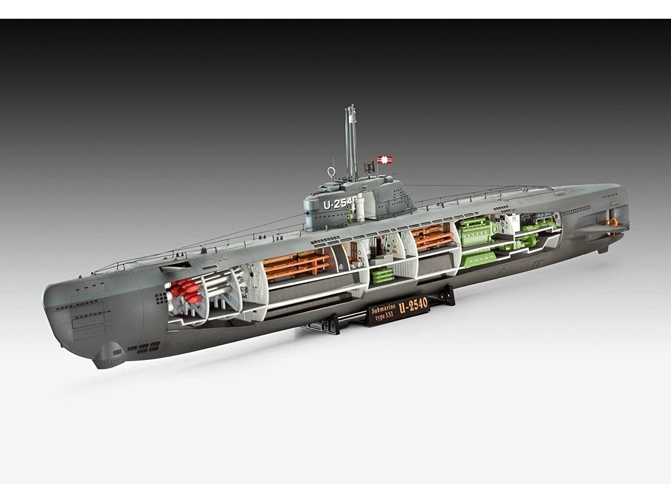 Revell – Deutsches U-Boot/Saksa allveelaev Type XXI koos interjööriga, 1/144, 05078 цена и информация | Klotsid ja konstruktorid | hansapost.ee