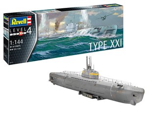 Revell - German Submarine Typ XXI, 1/144, 05177 цена и информация | Конструкторы и кубики | hansapost.ee