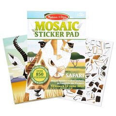 Kleebise mosaiigikomplekt MELISSA & DOUG Safari loomad hind ja info | Arendavad laste mänguasjad | hansapost.ee