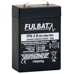 Аккумулятор Fulbat FP6-2.8 T1 2.8 Aч 6В цена и информация | Аккумуляторы | hansapost.ee