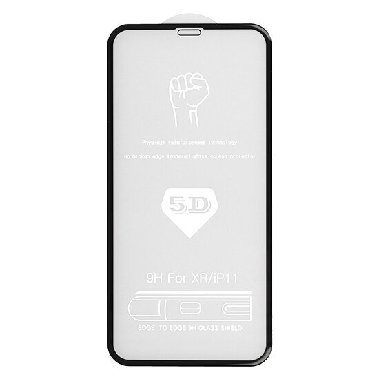 Kaitseklaas Full Glue 5D iPhone 11, must hind ja info | Ekraani kaitseklaasid ja kaitsekiled | hansapost.ee