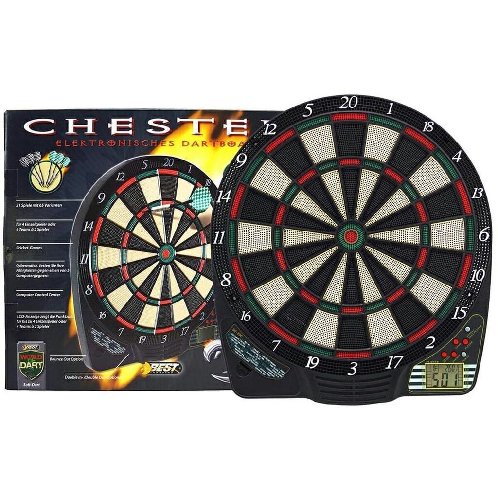 Elektrooniline noolelaud Best Sporting Dart Chester, must цена и информация | Noolemängud | hansapost.ee