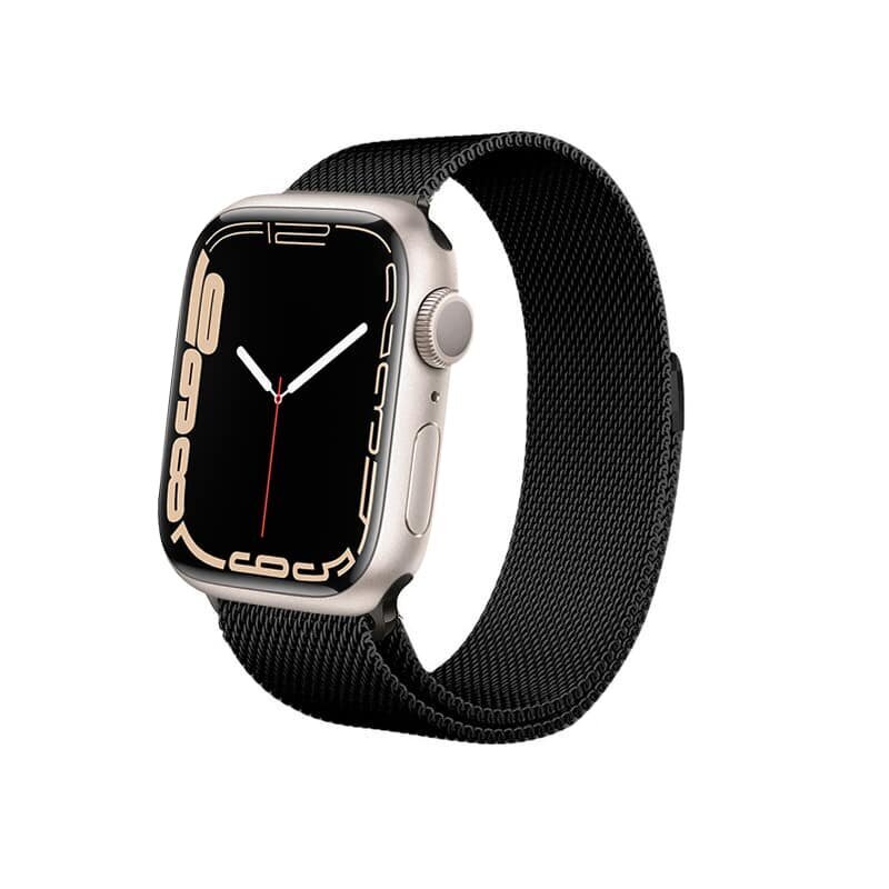 Kellarihm Crong Milano Steel kellale Apple Watch 42/44/45 mm, must цена и информация | Nutikellade aksessuaarid ja tarvikud | hansapost.ee