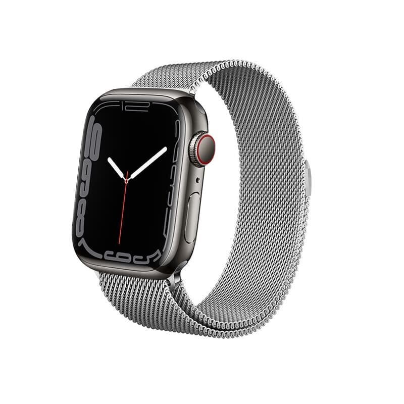 Kellarihm Crong Milano Steel kellale Apple Watch 42/44/45 mm, hõbedane hind ja info | Nutikellade aksessuaarid ja tarvikud | hansapost.ee