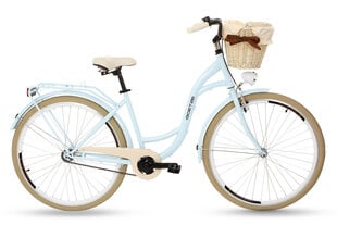 Велосипед Goetze 28 1SP с плетеной сумкой и внутренним вкладышем, синий/кремовый цвет цена и информация | Велосипеды | hansapost.ee