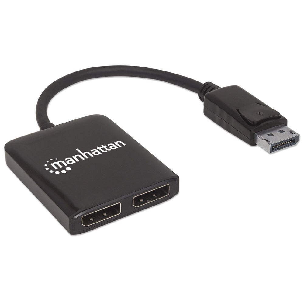 Splitter Manhattan DisplayPort (DP) 2 pordiga jaotur (DP), 1x2 UHD 4K * 30 Hz koos MST-ga цена и информация | USB adapterid ja jagajad | hansapost.ee