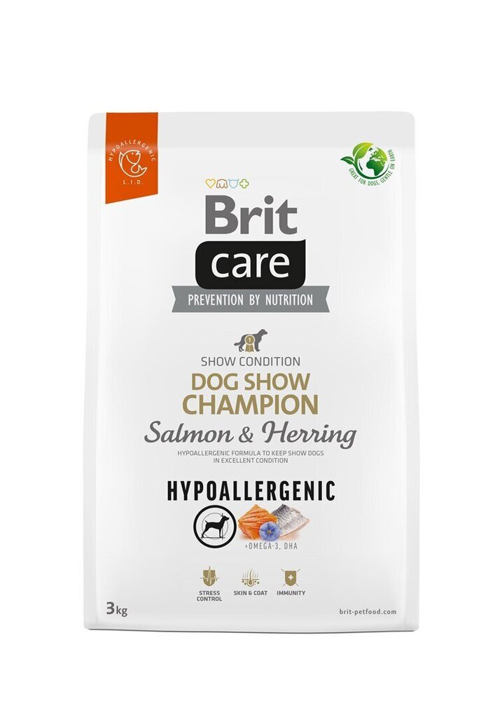 Brit Care Hypoallergenic Dog Show Champion koeratoit 3kg цена и информация | Koerte kuivtoit ja krõbinad | hansapost.ee