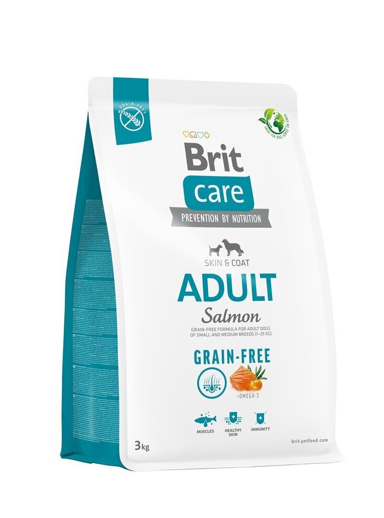 Brit Care Grain-Free Adult Salmon koeratoit 3kg цена и информация | Koerte kuivtoit ja krõbinad | hansapost.ee
