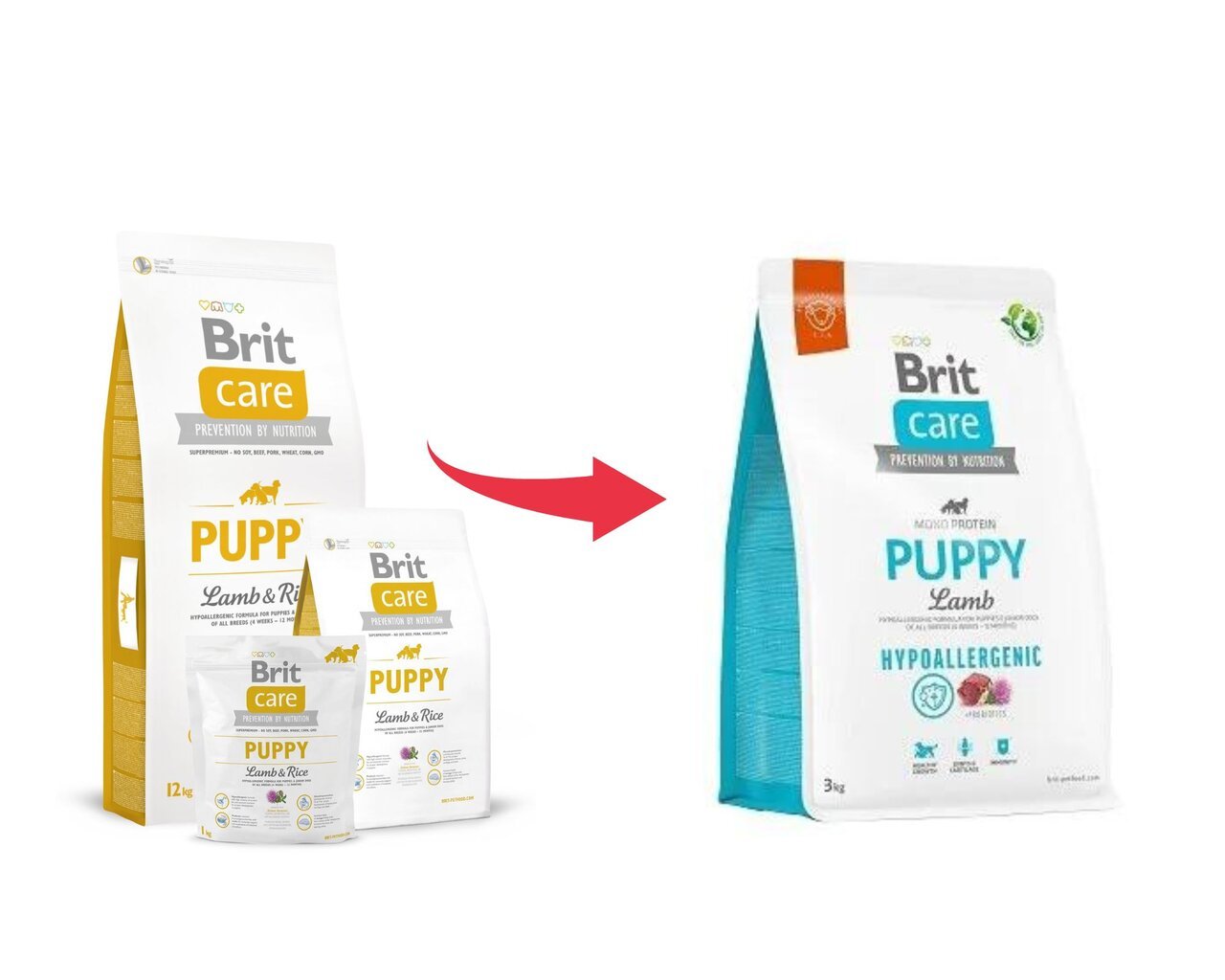 Brit Care Hypoallergenic kuivtoit noortele kutsikatele lambalihaga, 3 kg (uus pakend) hind ja info | Koerte kuivtoit ja krõbinad | hansapost.ee