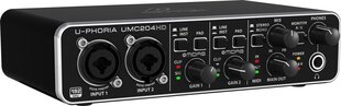 Аудио интерфейс Behringer UMC204HD цена и информация | Принадлежности для музыкальных инструментов | hansapost.ee