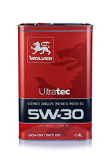 Wolver UltraTec sünteetiline mootoriõli, 5W-30, 4L hind ja info | Mootoriõlid | hansapost.ee