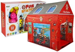 Детский домик пожарной станции с шариками Lean Toys, красный цена и информация | Игрушки для мальчиков | hansapost.ee