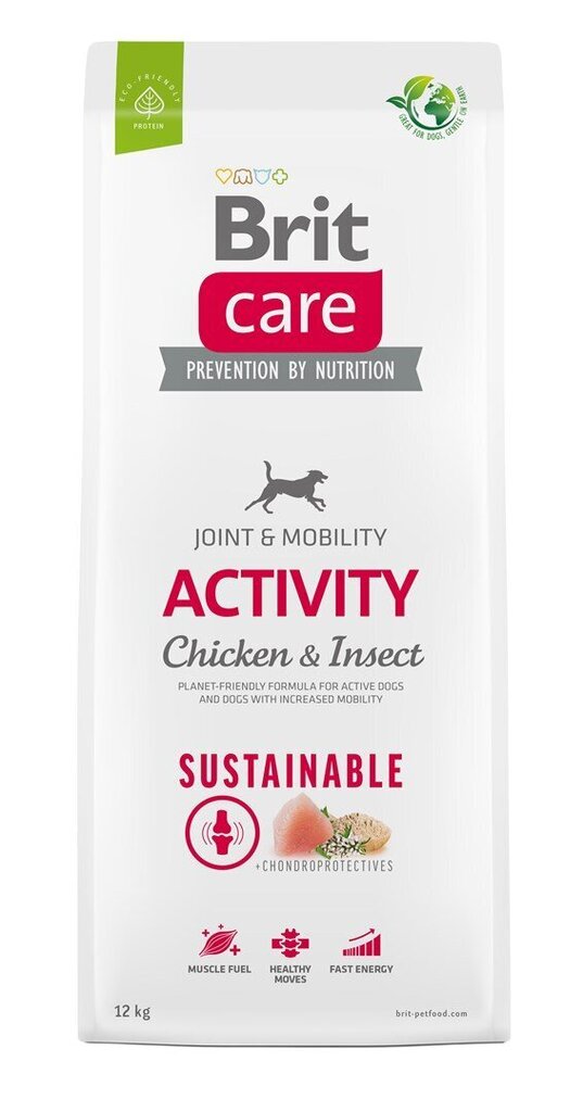 Brit Care Sustainable Activity Chicken&Insect koeratoit 12kg hind ja info | Koerte kuivtoit ja krõbinad | hansapost.ee