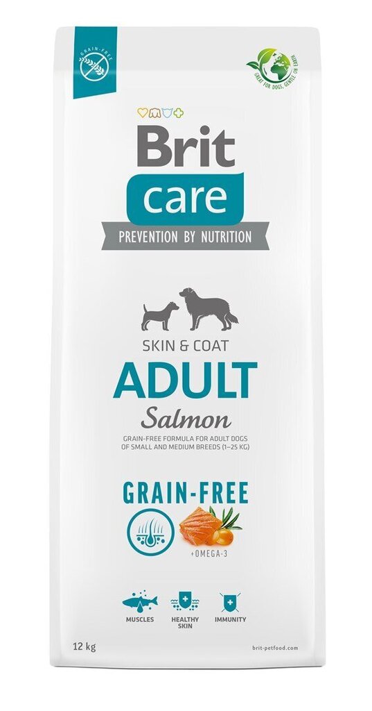 Brit Care Grain-Free Adult Salmon koeratoit 12kg цена и информация | Koerte kuivtoit ja krõbinad | hansapost.ee