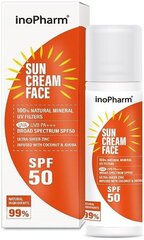 Солнцезащитный крем inoPharm для лица с фильтром SPF 50, 35 г цена и информация | Кремы от загара | hansapost.ee