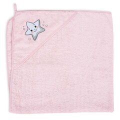 CebaBaby rätik kapuutsiga 100x100 tähed - roosa, W-815-302-631 hind ja info | Laste vannitooted | hansapost.ee