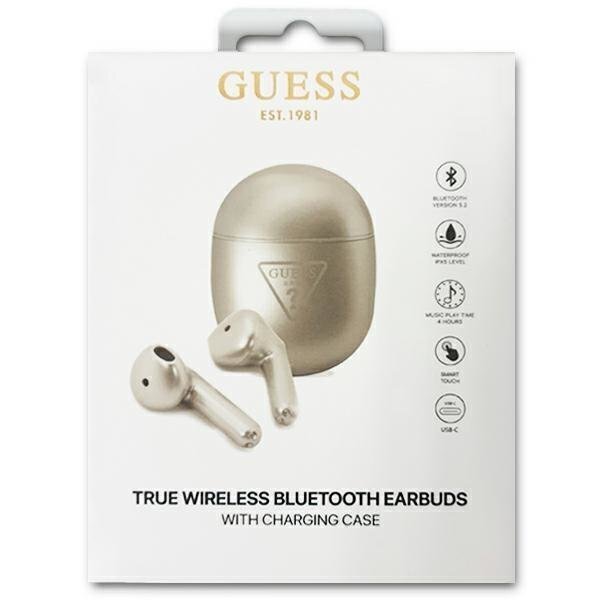 Guess GUTWST82TRS TWS Bluetooth headphones + docking station silver|silver Triangle Logo цена и информация | Kõrvaklapid | hansapost.ee