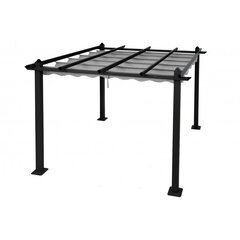 Pergola ülestõstetava katusega 4living Perugia 3x3x2,3 m, must hind ja info | Varikatused ja aiatelgid | hansapost.ee