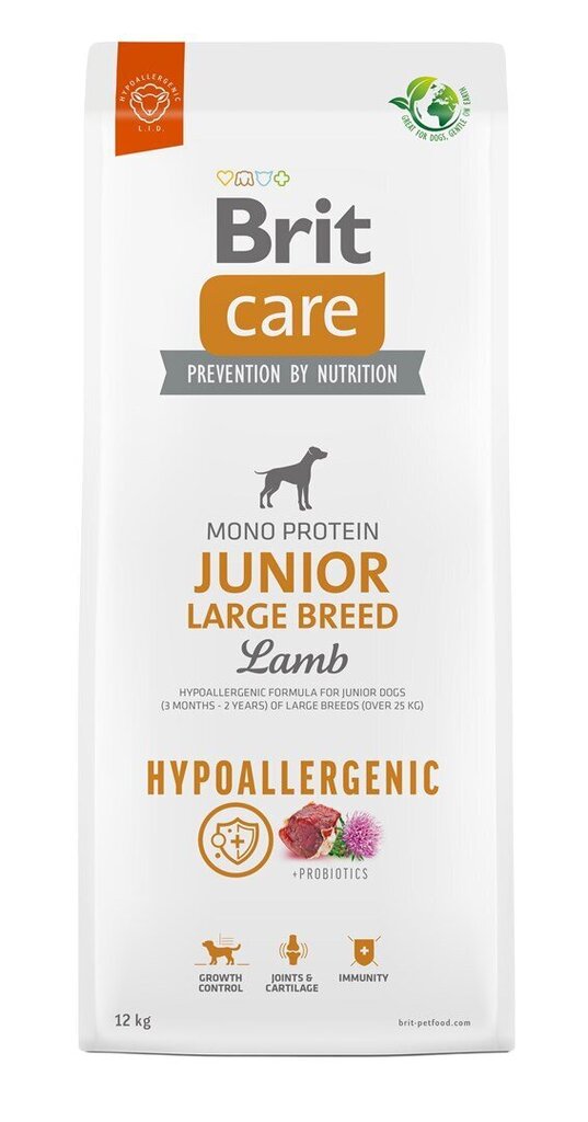 Brit Care Hypoallergenic Junior Large Breed Lamb koeratoit 12kg цена и информация | Koerte kuivtoit ja krõbinad | hansapost.ee