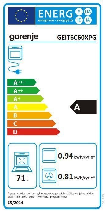 Gorenje GEIT6C60XPG hind ja info | Elektripliidid | hansapost.ee