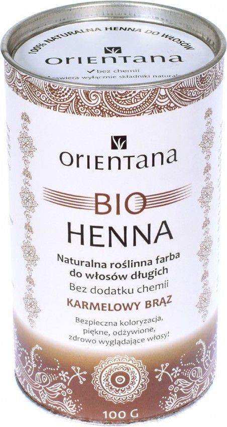 Juuksevärv Orientana Bio Henna Caramel Brown, 100 g hind ja info | Juuksevärvid | hansapost.ee