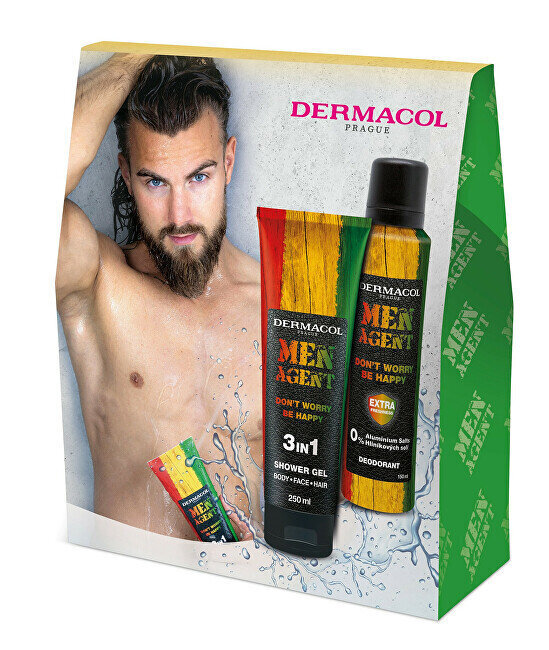 Komplekt Dermacol Men Agent Happy meestele: dušigeel, 250 ml + deodorant, 150 ml цена и информация | Dušigeelid, õlid | hansapost.ee