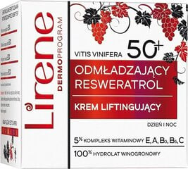 Näokreem küpsele nahale Lirene Resveratrol 50+ päevaks ja ööseks, 50 ml цена и информация | Кремы для лица | hansapost.ee