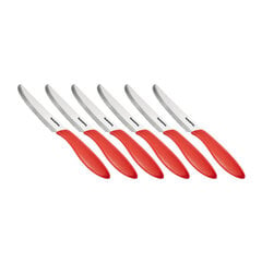 Настольные ножи Tescoma Presto, красные, 12 см, 6 шт. цена и информация | Столовые приборы | hansapost.ee