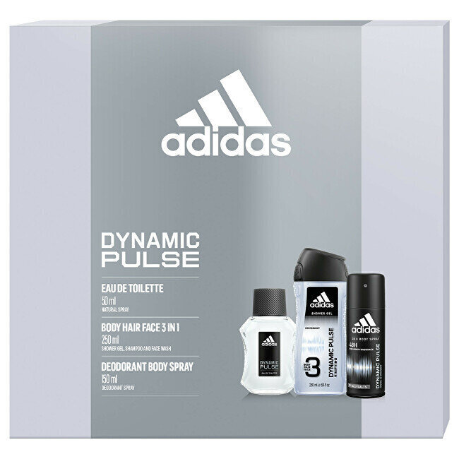 Komplekt meestele Adidas Dynamic Pulse: EDT, 50 ml + spreideodorant, 150 ml + dušigeel, 250 ml цена и информация | Parfüümid meestele | hansapost.ee