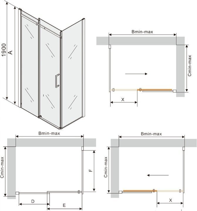 Dušikabiin Mexen Omega koos aluse ja sifooniga, Chrome+White/Chrome, 100x70,80,90,100 cm hind ja info | Dušikabiinid | hansapost.ee