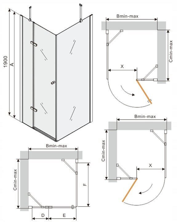 Dušikabiin Mexen Roma koos alusega ja sifooniga, Black+White/Black, 80x70,80,90,100,110,120 cm hind ja info | Dušikabiinid | hansapost.ee