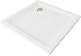Kandiline dušialus Mexen Flat Slim sifooniga, White+Gold, 70x70, 80x80, 90x90, 100x100 cm hind ja info | Dušialused | hansapost.ee