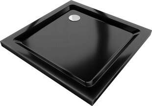 Kandiline dušialus Mexen Flat Slim koos sifooniga, Black+Chrome, 80x80, 90x90 cm цена и информация | Стойки для душа | hansapost.ee