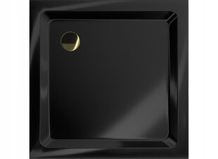 Kandiline dušialus Mexen Flat Slim koos sifooniga, Black+Gold, 70x70,80x80,90x90,100x100 cm цена и информация | Стойки для душа | hansapost.ee