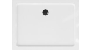 Ristkülikukujuline dušialus Mexen Flat Slim sifooniga, White+Black, 80x70 cm цена и информация | Стойки для душа | hansapost.ee