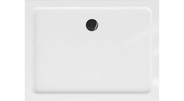 Ristkülikukujuline dušialus Mexen Flat Slim sifooniga, White+Black, 80x70 cm цена и информация | Dušialused | hansapost.ee