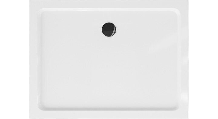 Dušialus ristkülikukujuline Mexen Flat Slim sifooniga, White+Black, 90 x 70, 80 cm hind ja info | Dušialused | hansapost.ee