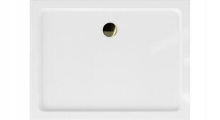 Ristkülikukujuline dušialus Mexen Flat Slim sifooniga, White+Gold, 80x70 cm hind ja info | Dušialused | hansapost.ee