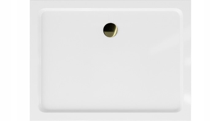 Ristkülikukujuline dušialus Mexen Flat Slim sifooniga, White+Gold, 100x70,80,90 cm hind ja info | Dušialused | hansapost.ee