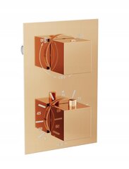Peidetud dušikomplekt termostaadiga Mexen Cube 6in1, 25 x 25 cm, Rose Gold цена и информация | Душевые комплекты и панели | hansapost.ee