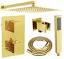 Peidetud dušikomplekt termostaadiga Mexen Cube 6in1, 25x25 cm, Gold цена и информация | Dušikomplektid ja süsteemid | hansapost.ee